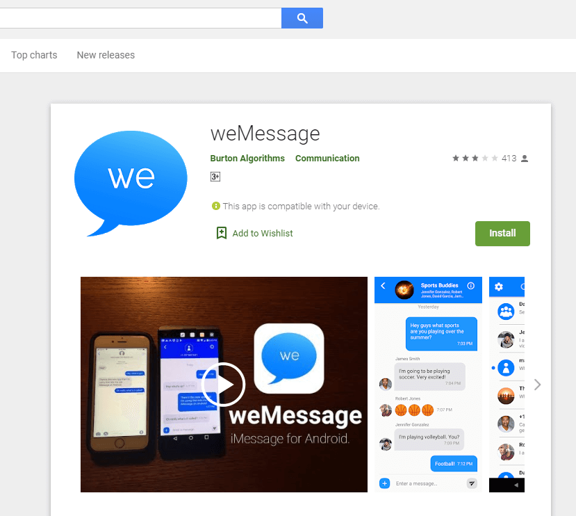 تطبيق weMessage