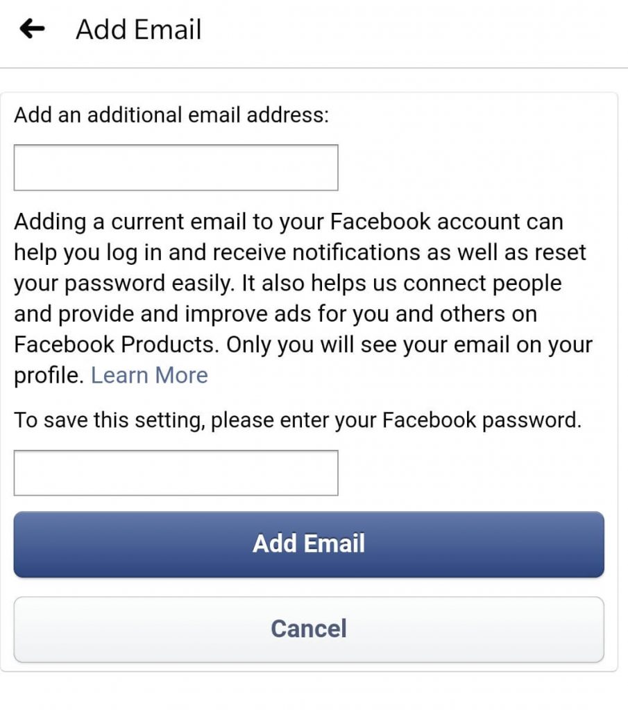 كيفية تغيير عنوان البريد الإلكتروني الخاص بك على Facebook حساب 2