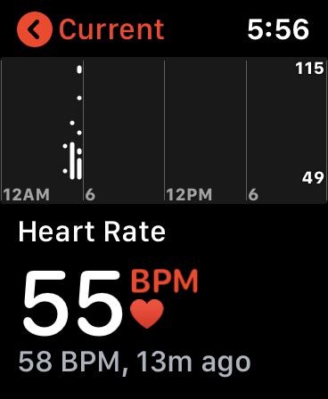 معدل ضربات القلب قيد التشغيل Apple Watch