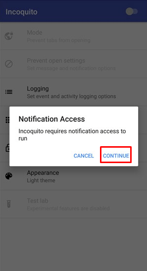 الوصول إلى الإخطار - كيفية تعطيل وضع التصفح المتخفي في Chrome Android
