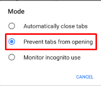 يمنع فتح علامات التبويب - كيفية تعطيل وضع التصفح المتخفي في Chrome Android