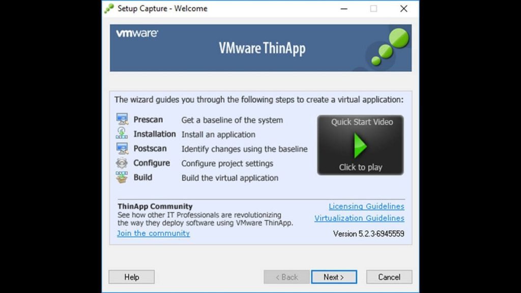 برنامج VMware ThinApp