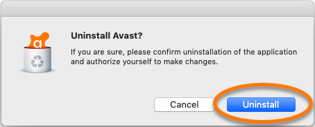 انقر فوق إلغاء التثبيت - كيفية إلغاء تثبيت Avast على نظام التشغيل Mac