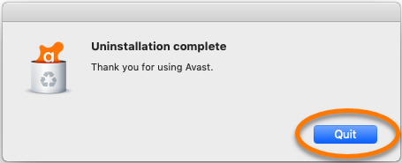 انقر فوق Quit-How To Uninstall Avast on Mac