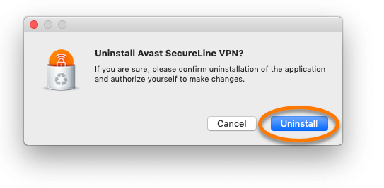 حدد إلغاء التثبيت - كيفية إلغاء تثبيت Avast على نظام التشغيل Mac