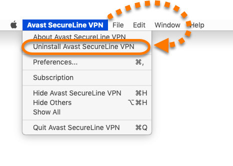 اختر إلغاء تثبيت Avast SecureLine VPN