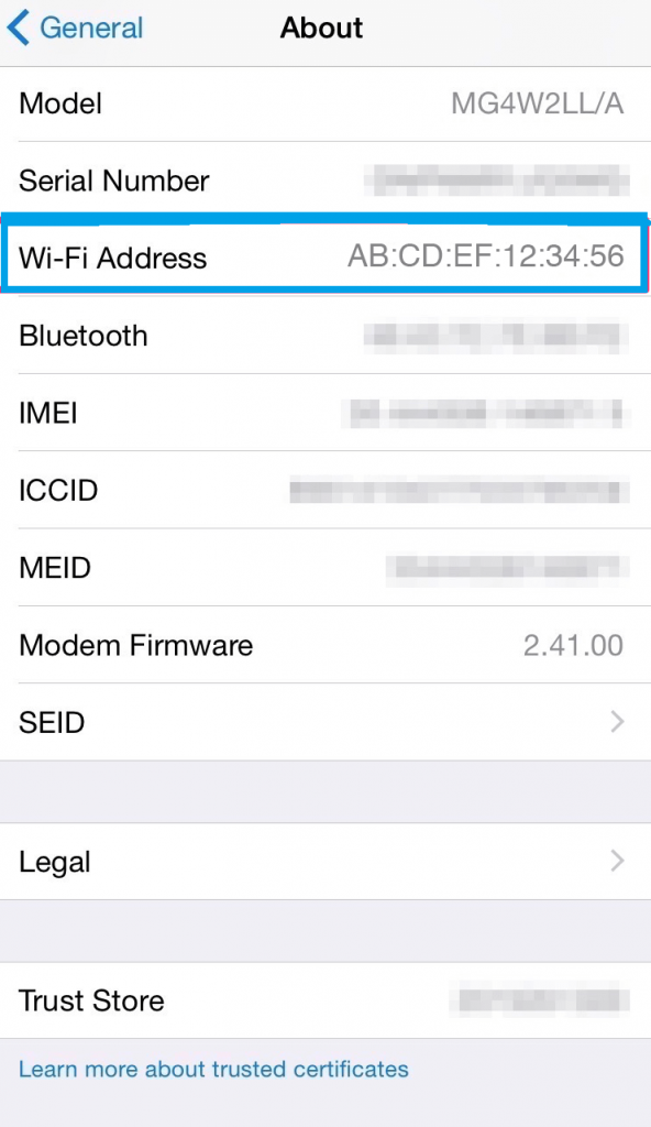 تحقق من عنوان Mac على عنوان Wi-Fi