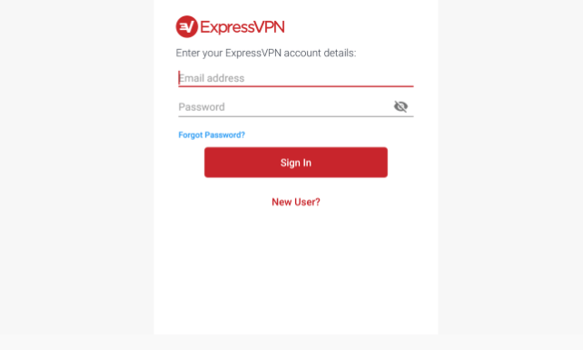 قم بتسجيل الدخول إلى ExpressVPN