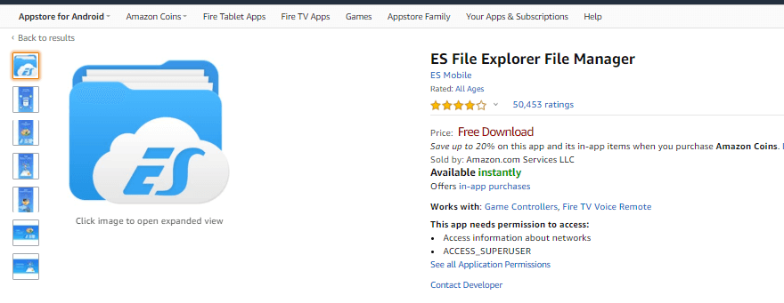 ES File Explorer على Firestick
