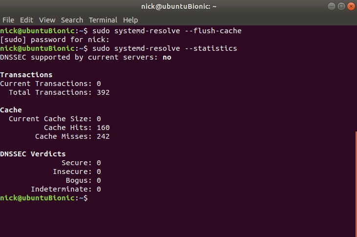 Flush DNS Cache على Linux