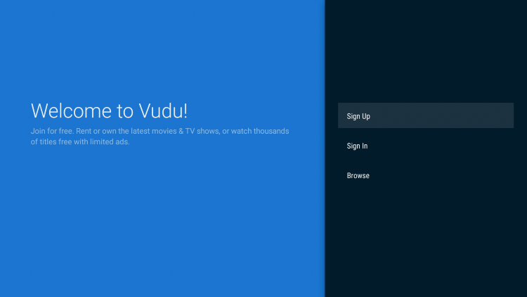 اشترك في حساب Vudu