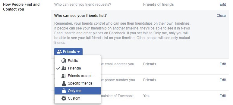 كيفية إخفاء الأصدقاء Facebook؟