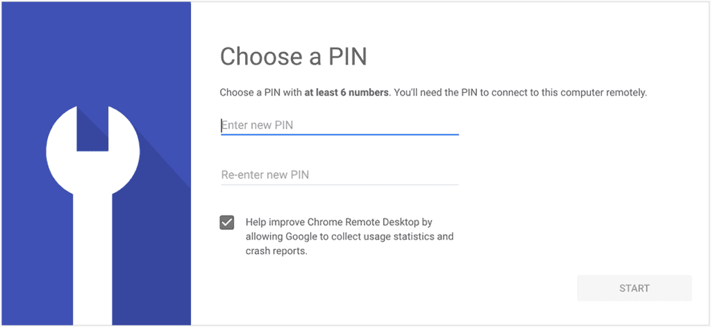 قم بتعيين PIN لتطبيق Chrome Remote Desktop