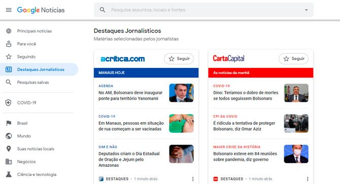وصول أحدث أخبار Google لأجهزة سطح المكتب في البرازيل 2
