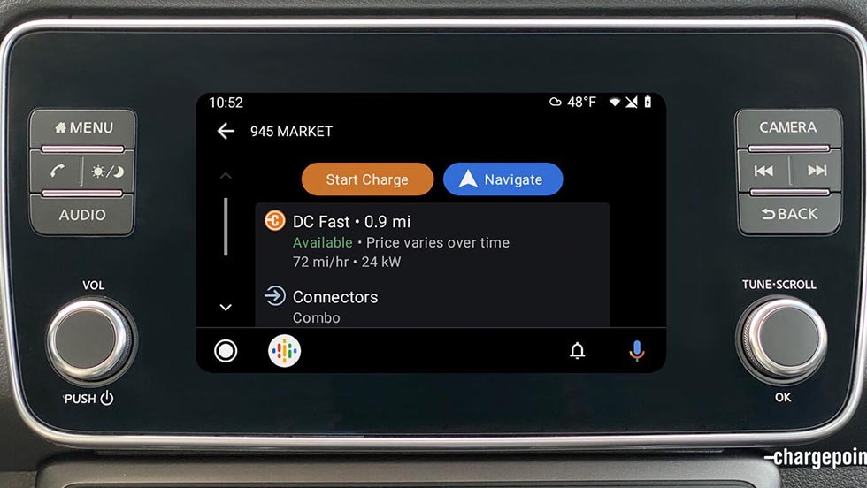 سيجد تطبيق ChargePoint لنظام Android Auto محطات شحن 2