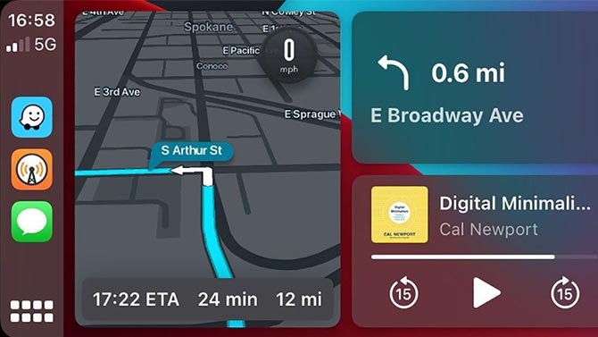تحديث Apple يتضمن Carplay Waze في اللوحة الرئيسية 2