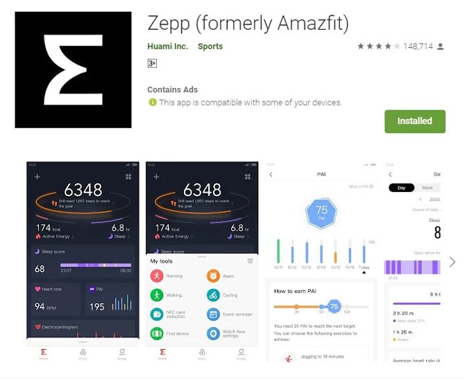 حصل تطبيق Amazfit على اسم وشعار جديدين على متجر Play ، أعيدت تسميته Zepp 2