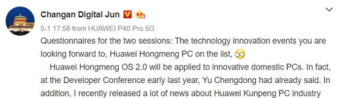 يمكن أن تدخل Huawei سوق أجهزة الكمبيوتر باستخدام نظام HarmonyOS 2.0 2