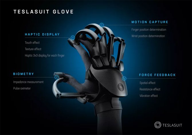 يتيح Teslasuit Glove للمستخدمين الشعور بالملمس الافتراضي