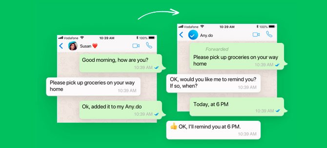 يتعاون WhatsApp مع Any.do ويكسب تذكيرات 3
