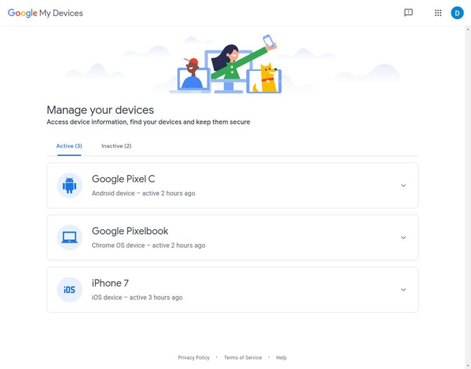 Google G Suite: يتوفر الآن الإصدار الجديد من صفحة أجهزتي