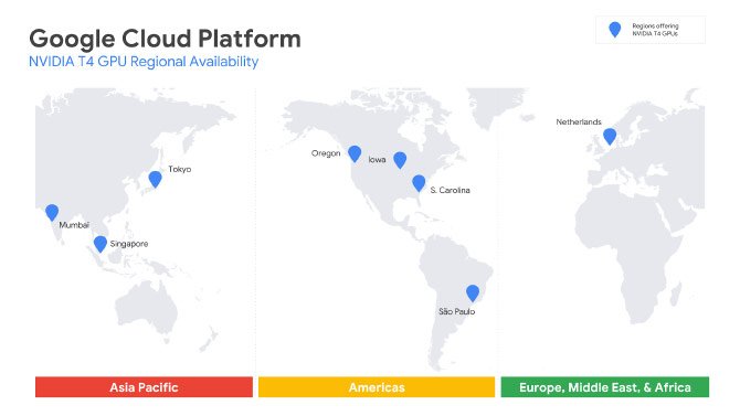 تقدم Google Cloud وحدات معالجة الرسومات Nvidia Tesla T4 مع Ray Tracing إلى البرازيل لأول مرة 2