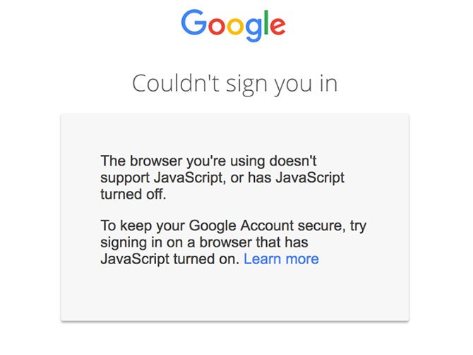 تزيد Google من حماية حسابات المستخدمين ، ولكنها تتطلب الآن جافا سكريبت 2