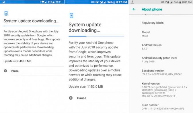 يبدأ Xiaomi Mi A1 في تلقي إصدار مصحح من Android 8.1 Oreo 2