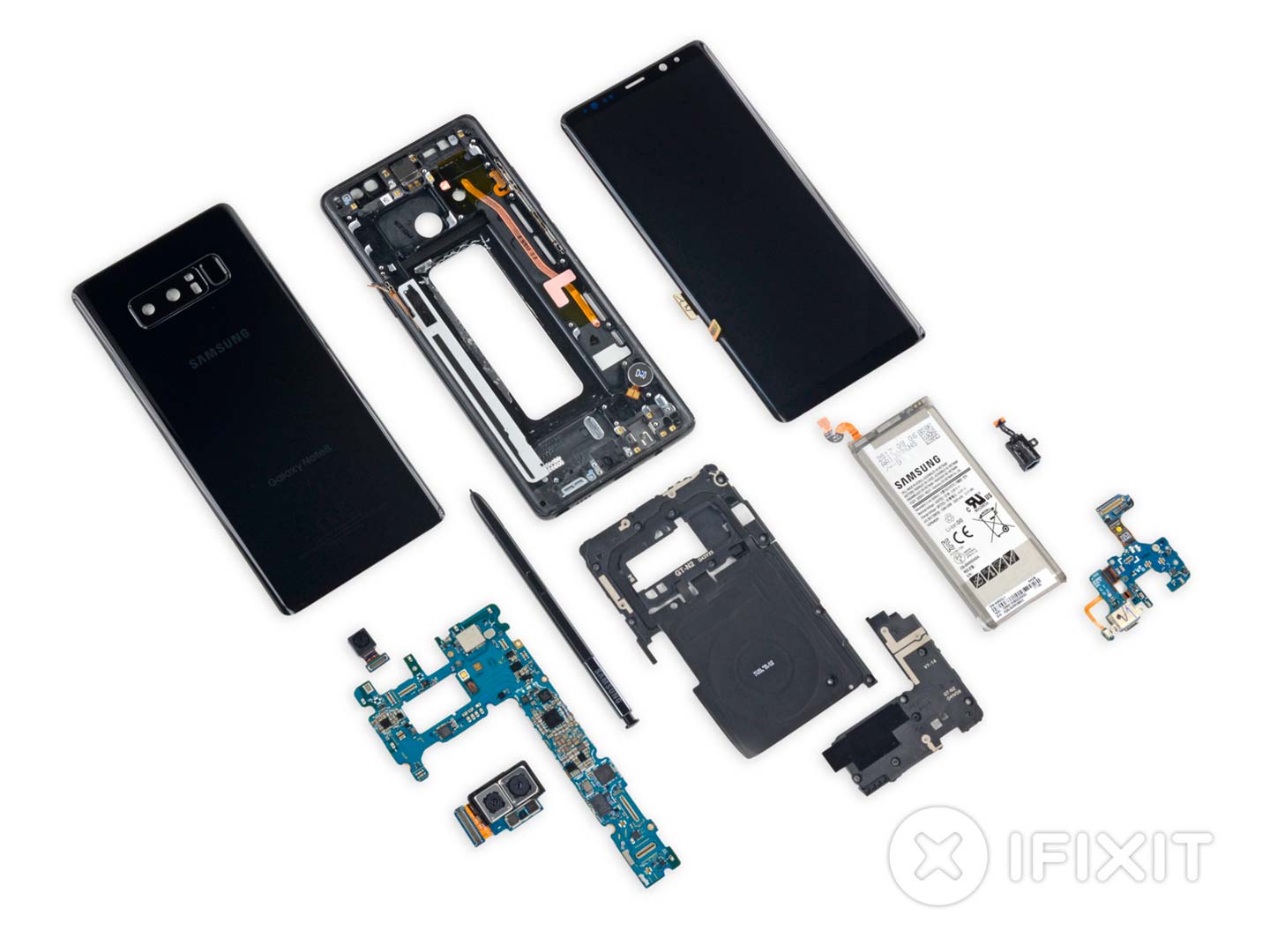 Galaxy Note 8 تم تفكيكها بالكامل وتحصل على 4 في "قابلية الإصلاح" 3