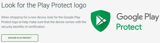 تم إنشاء شعار Google Play Protect لتحديد smartphones شهادات android 2