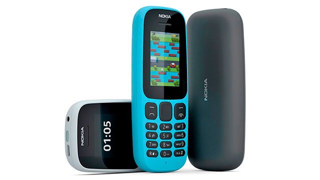 Novos celulares tradicionais Nokia 105 e 130 chegam com bateria que dura até 1 mês