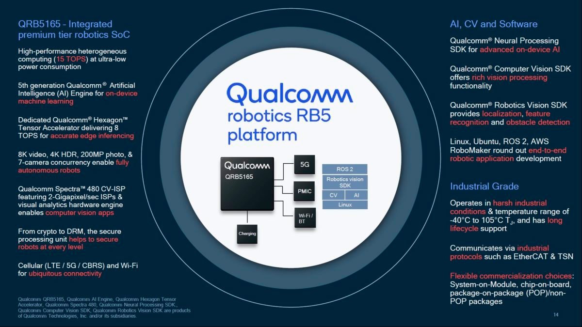 كوالكوم تعلن عن Robotics RB5 ، منصتها التي توفر 5G والذكاء الاصطناعي للروبوتات 2