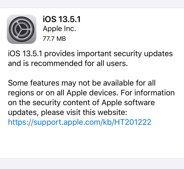 Apple يُصدر iOS 13.5.1 ويصلح الخلل الذي يستخدمه جيلبريك الجديد 2
