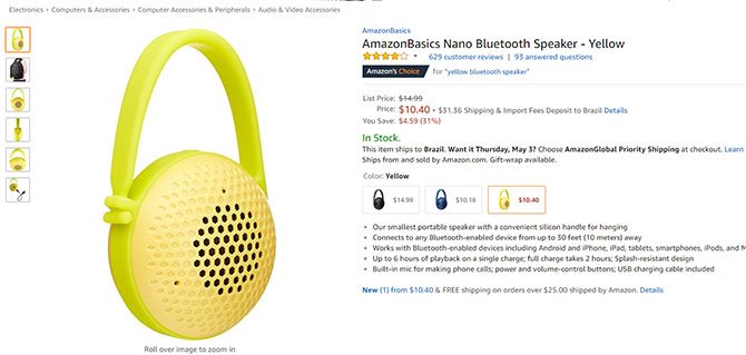 تكلف AmazonBasics Nano Bluetooth Speaker 10 دولارات 2