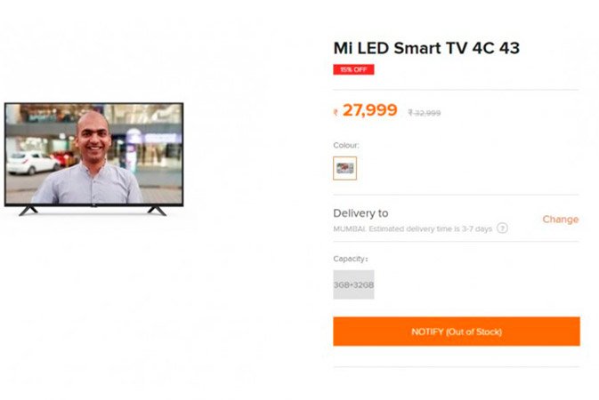 يظهر تلفزيون Xiaomi Mi LED 4C في المتجر عبر الإنترنت قبل إطلاقه 2