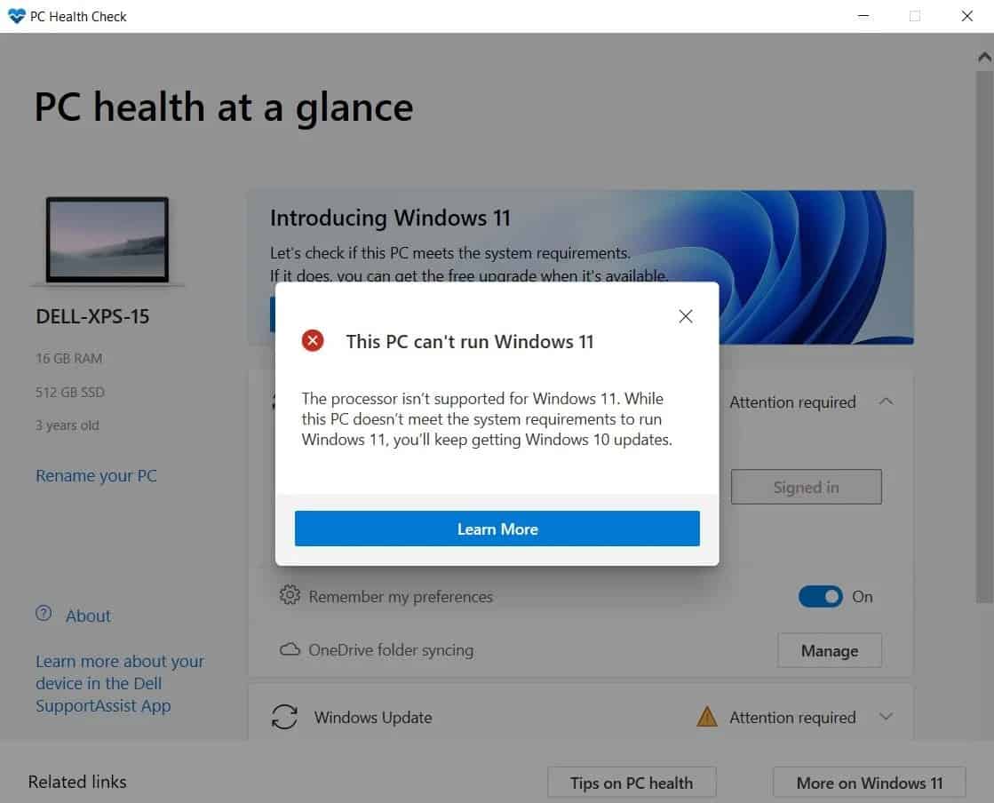 Windows  11 فحص الصحة