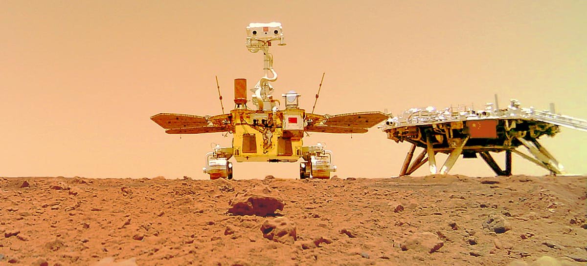 Rover chinês Zhurong mandou algumas selfies suas de Marte
