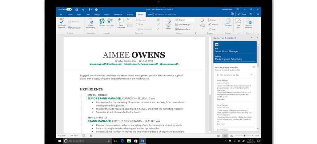 Microsoft lança ferramenta de criação de currículos no Office 365