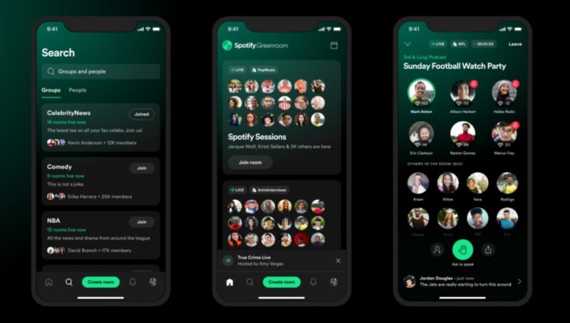 أطلقت Spotify Greenroom - تطبيق دردشة صوتية اجتماعي مباشر مثل Clubhouse