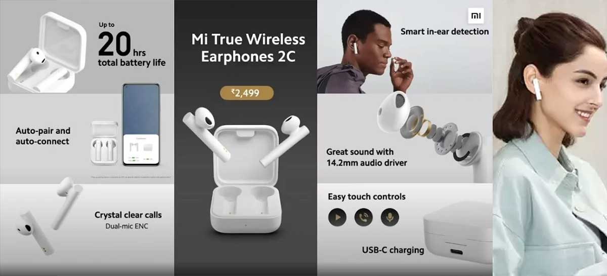 Xiaomi lança seus fones de ouvido Mi True Wireless Earbuds 2C