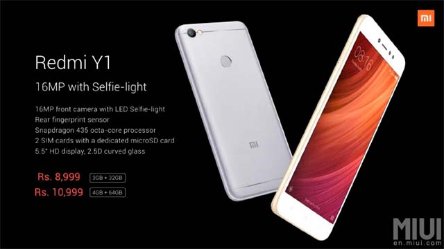 أعلنت Xiaomi عن خط جديد من smartphones في الهند مع Redmi Y1 و Redmi Y1 Lite 1