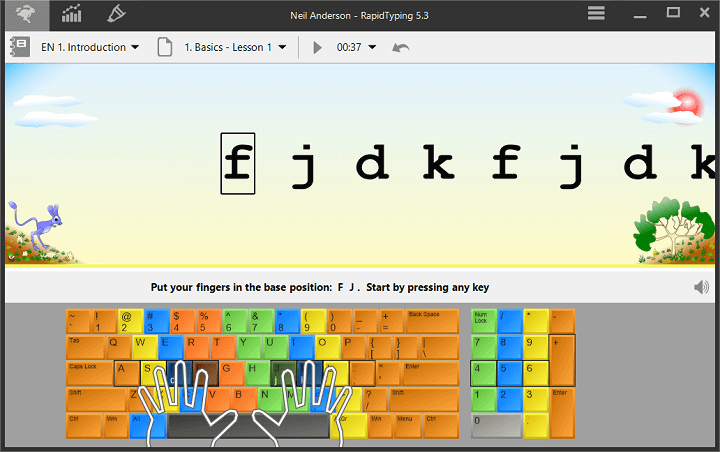 برنامج Rapid Typing Tutor - أفضل برنامج طباعة للكمبيوتر الشخصي Windows