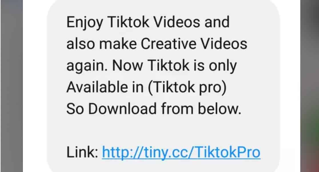 TiKTok Forwarded Message