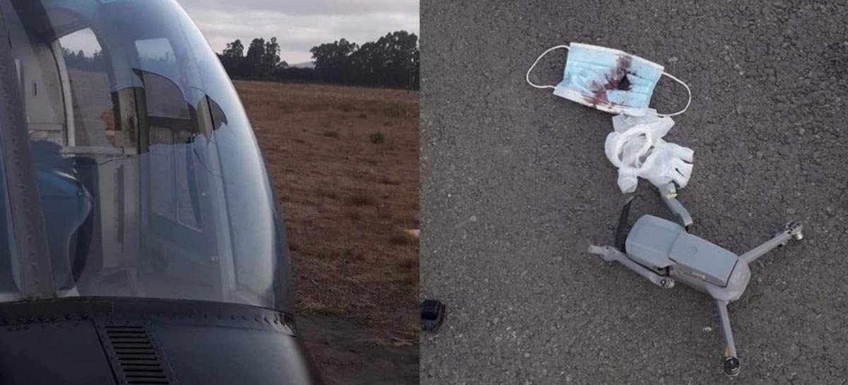 Drone colide com helicóptero da marinha chilena - Veja fotos