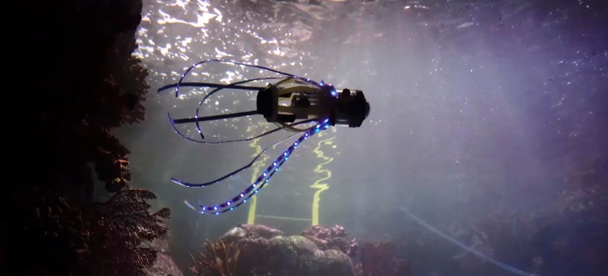 Cientistas constroem robô lula que se move usando um jato d'água