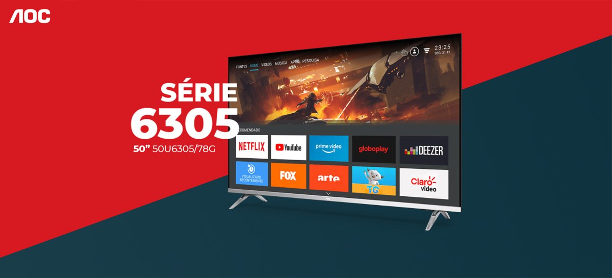 AOC lança no Brasil sua Smart TV 4K Série 6305 com Dolby Vision e Dolby Atmos