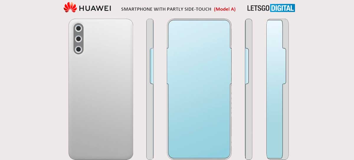 Huawei registra patente de smartphone com câmera frontal sob o display e tela nas bordas