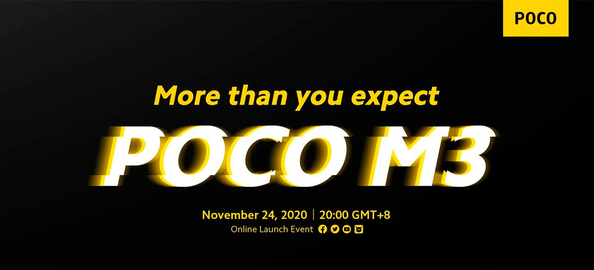 OFICIAL: Poco M3 será lançado dia 24 de novembro
