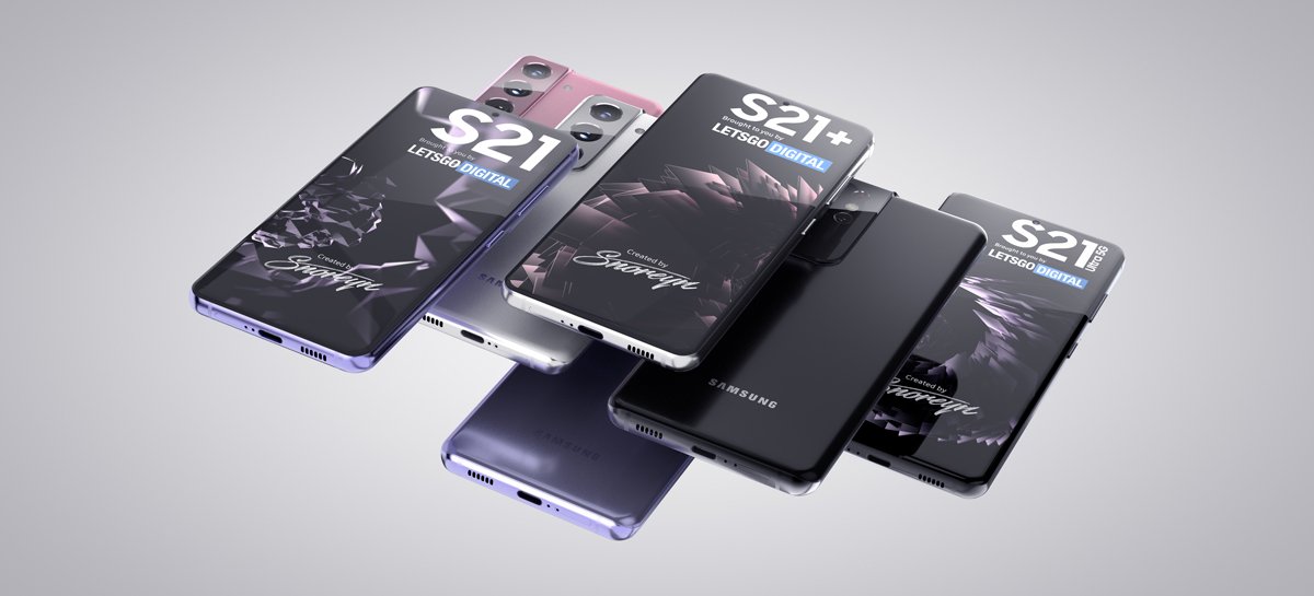 Samsung Galaxy S21, Galaxy S21+ e Galaxy S21 Ultra aparecem em novas renderizações