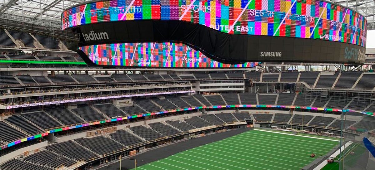 Samsung anuncia maior painel 4K do mundo em estádio de futebol americano